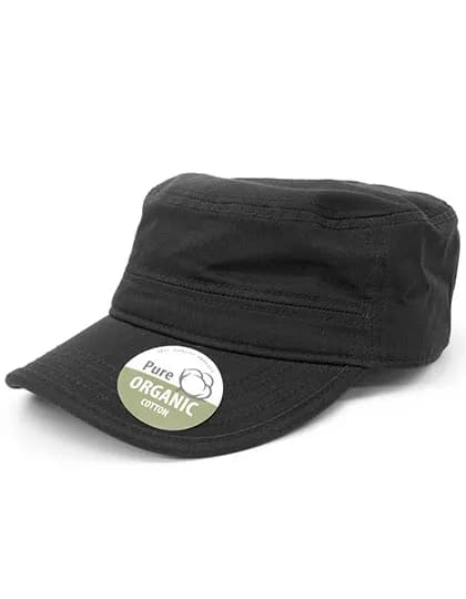 Organic Cotton Army Cap Washed - Black