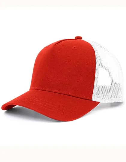 5-Panel Trucker Cap Recycled - Red/White