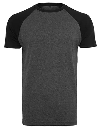 Raglan Contrast Tee - Charcoal (Heather)/Black