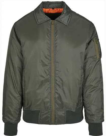 Collar Bomber Jacket - Dark Olive