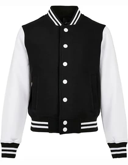 Kids´ Organic Sweat College Jacket - Black/White