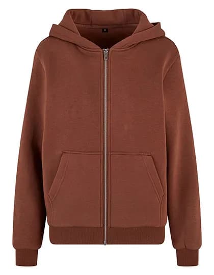 Ladies Fluffy Zip Hoody - Chocolate Brown