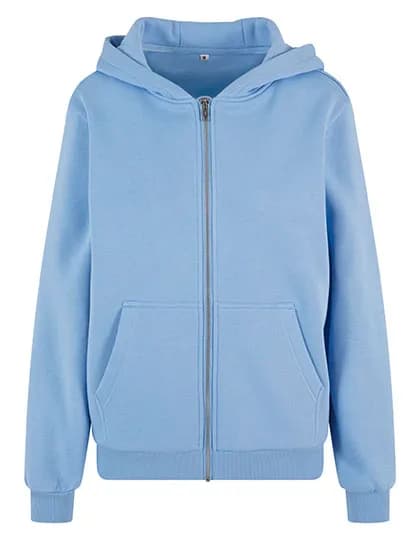 Ladies Fluffy Zip Hoody - Powder Blue