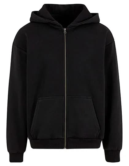 Vintage Heavy Zip Hoodie - Black
