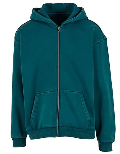 Vintage Heavy Zip Hoodie - Bottle Green