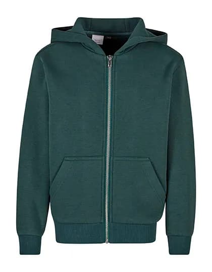 Kids Fluffy Zip Hoody - Bottle Green