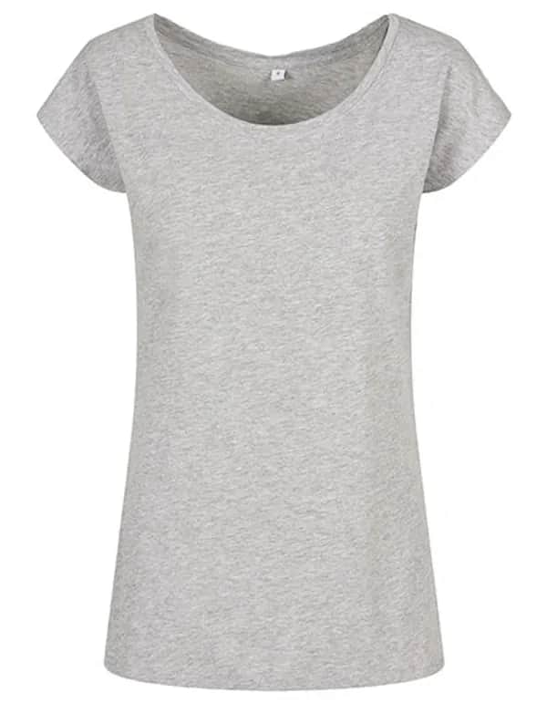 Ladies´ Wide Neck Tee - Heather Grey