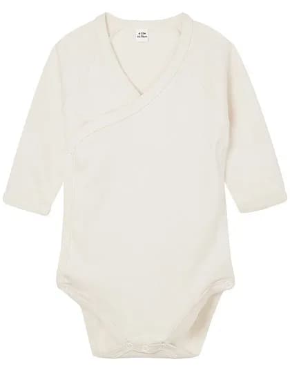 Baby Long Sleeve Kimono Bodysuit - Organic Natural