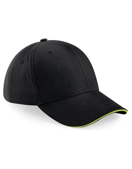 Athleisure 6 Panel Cap - Black/Lime Green