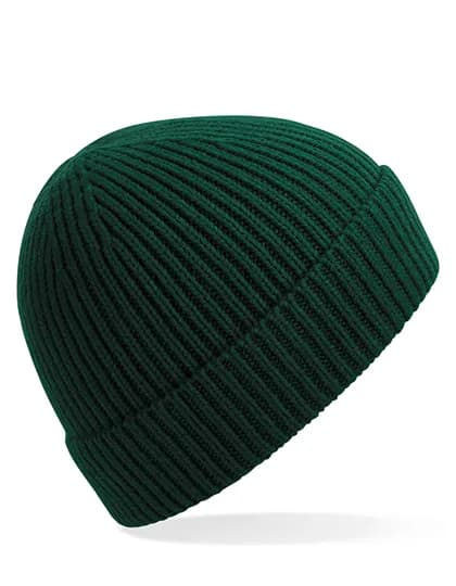 Engineered Knit Ribbed Beanie - Bottle Green