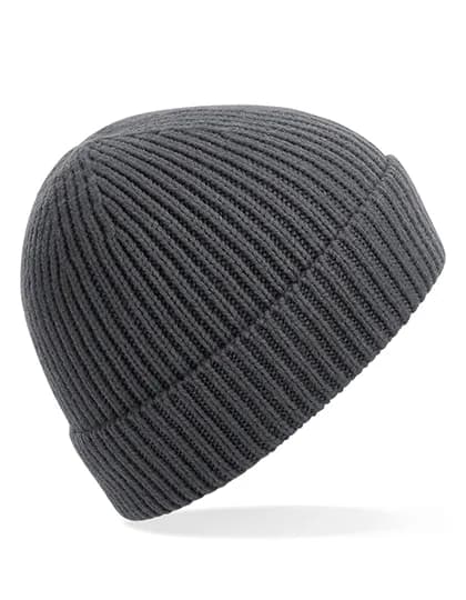 Engineered Knit Ribbed Beanie - Graphite Grey