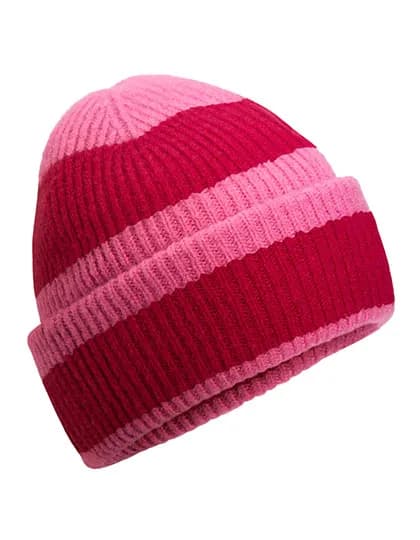 Colour Block Beanie - True Pink/Classic Red