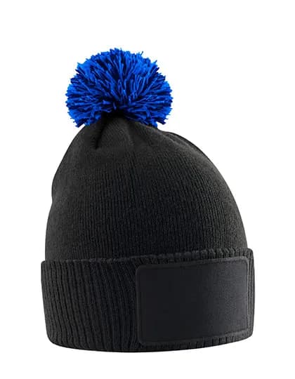 Kids Snowstar Patch Beanie - Black/Bright Royal