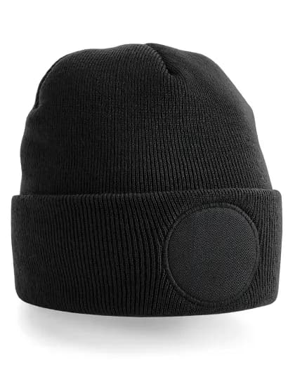 Circular Patch Beanie - Black