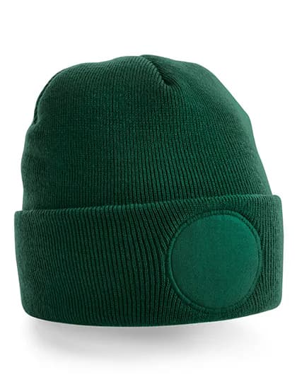 Circular Patch Beanie - Bottle Green