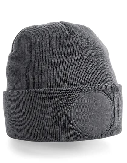 Circular Patch Beanie - Graphite Grey