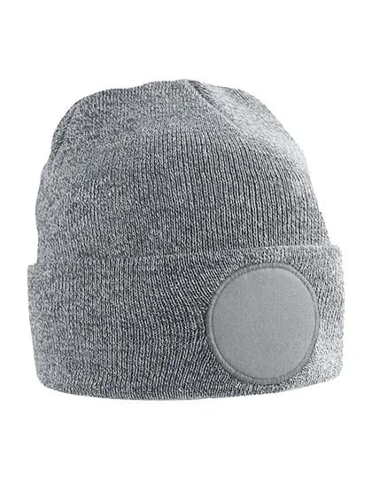 Circular Patch Beanie - Heather Grey
