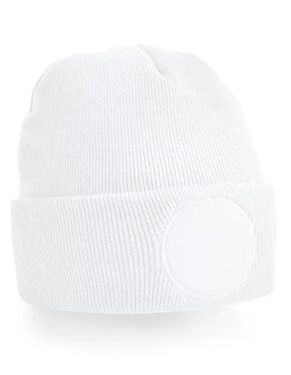 Circular Patch Beanie - White