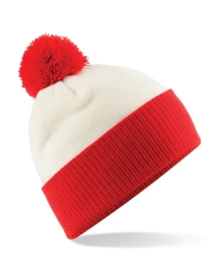 Snowstar® Two-Tone Beanie - Off White/Bright Red
