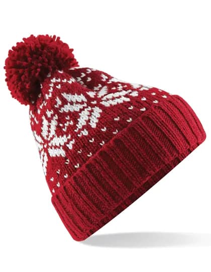 Fair Isle Snowstar® Beanie - Classic Red/White