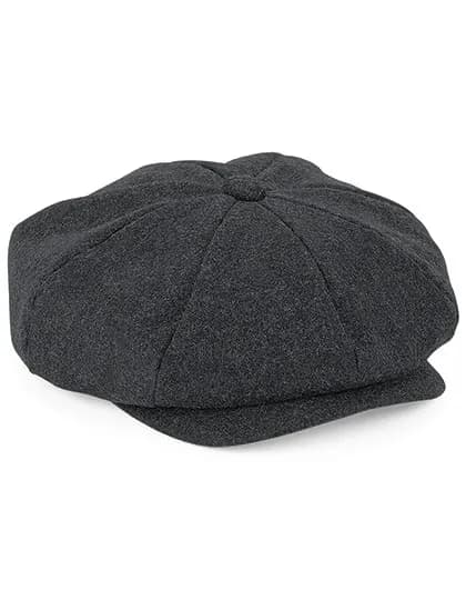 Melton Wool Baker Boy Cap - Charcoal Marl