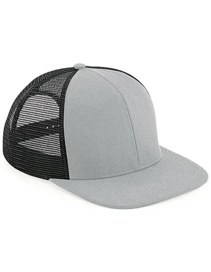 Original Flat Peak 6 Panel Trucker Cap - Grey/Black