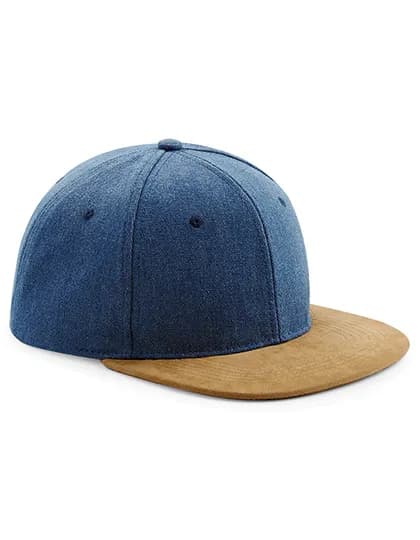 Suede Peak Snapback - Denim Blue