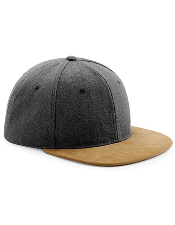 Suede Peak Snapback - Vintage Black