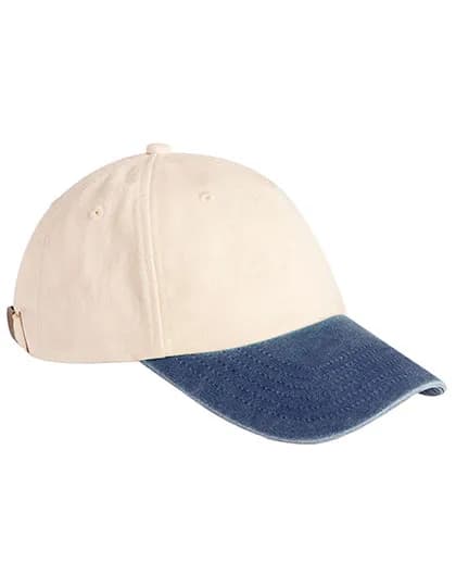 Contrast Peak Low Profile Vintage Cap - Natural/Vintage Denim