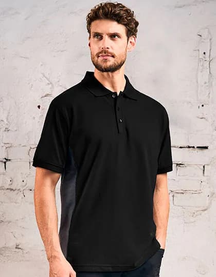 Unisex Contrast Polo - Black/Charcoal (Solid)