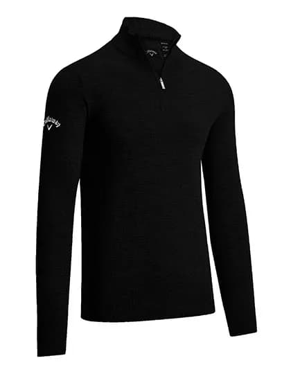 Men´s 1/4 Zipped Merino Sweater - Black Onyx
