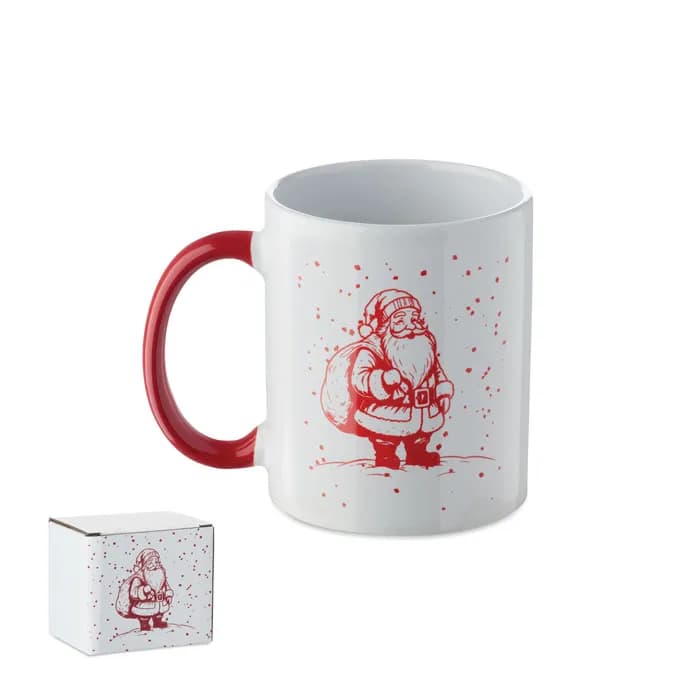 Keramikbecher 300ml - FESTIMUG - Weiß/rot