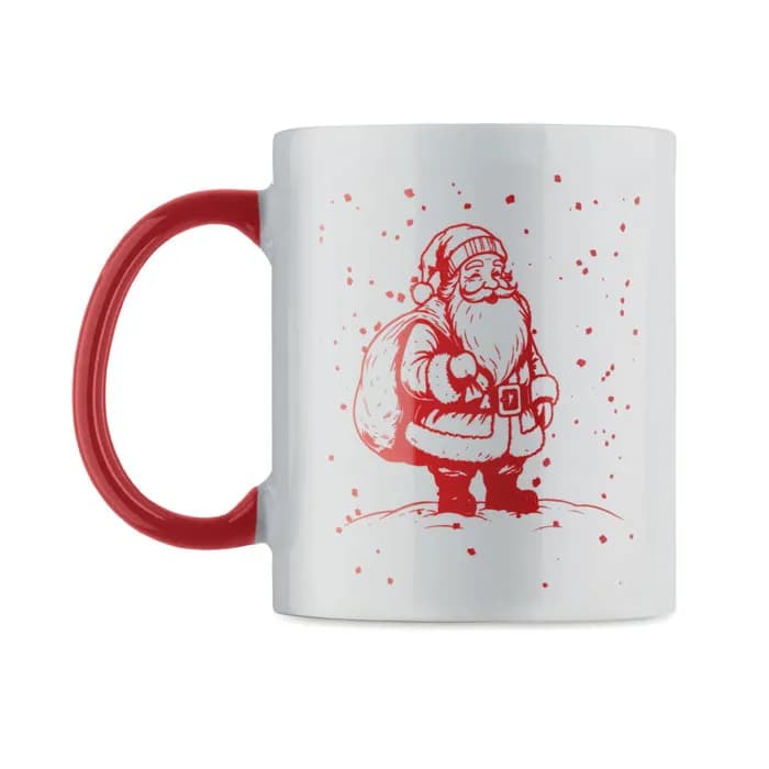 Keramikbecher 300ml - FESTIMUG - Weiß/rot