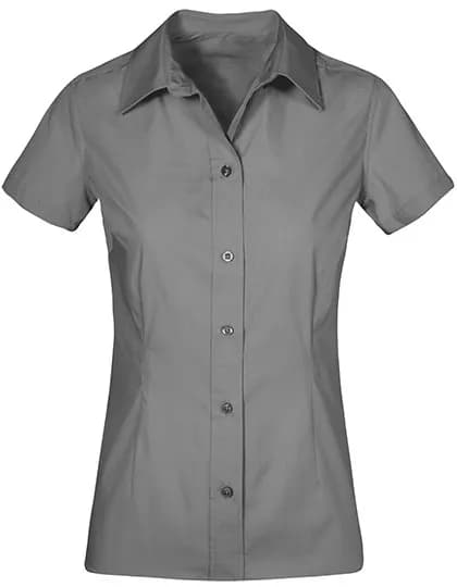 Women´s Poplin Shirt Short Sleeve - Steel Grey (Solid)