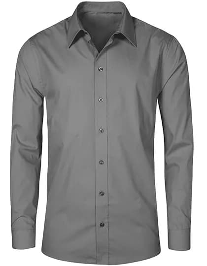 Men´s Poplin Shirt Long Sleeve - Steel Grey (Solid)