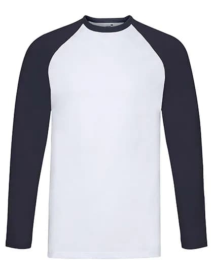 Long Sleeve Baseball T - White/Deep Navy