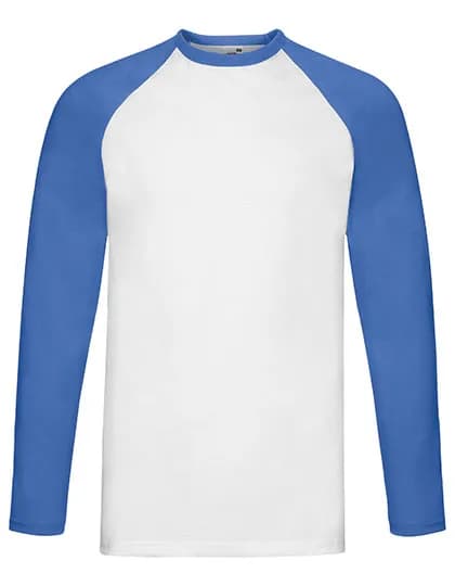 Long Sleeve Baseball T - White/Royal Blue