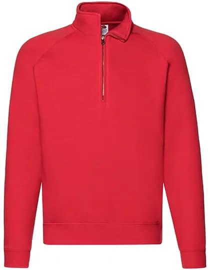 Premium Zip Neck Raglan Sweat - Red
