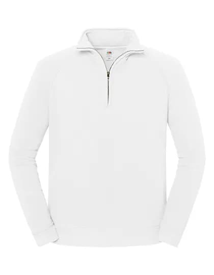 Iconic Premium Zip Neck Sweat - White