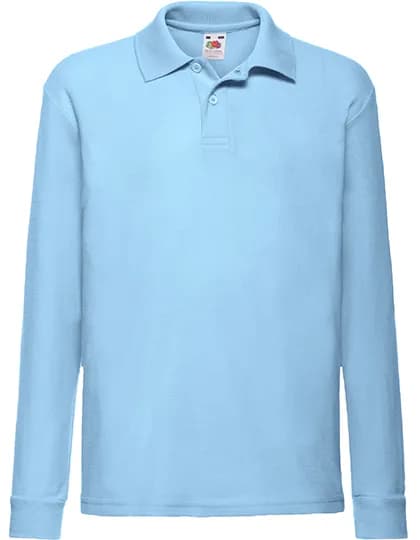 Kids´ Long Sleeve 65/35 Polo - Sky Blue