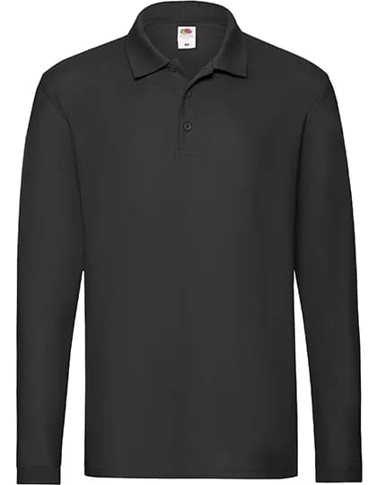 Premium Long Sleeve Polo - Black