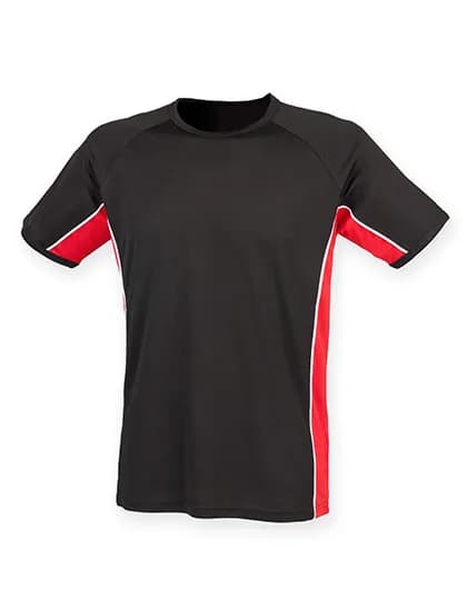 Adults Performance Panel T-Shirt - Black/Red/White