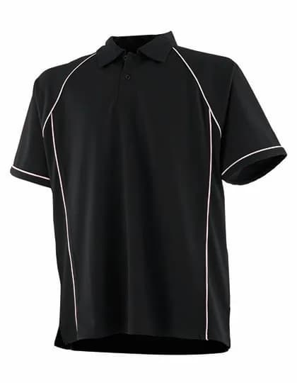 Men´s Piped Performance Polo - Black/White