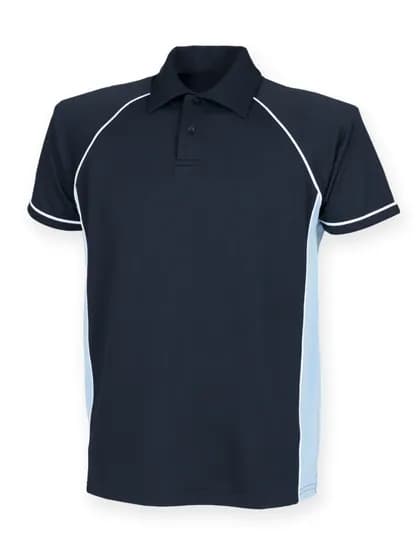 Men´s Piped Performance Polo - Navy/Sky/White