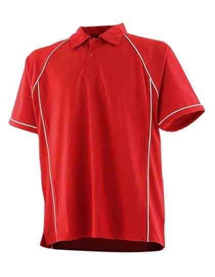 Men´s Piped Performance Polo - Red/White