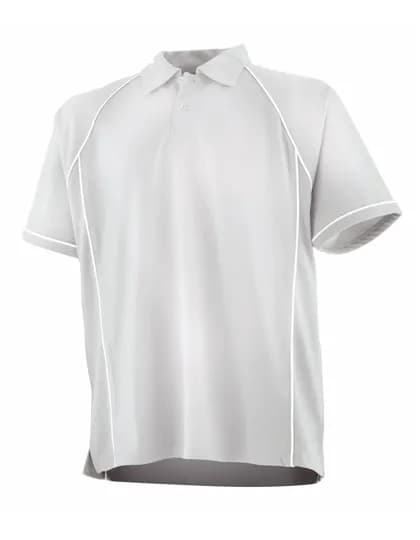 Men´s Piped Performance Polo - White/White