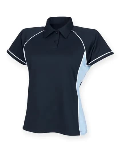 Ladies´ Piped Performance Polo - Navy/Sky/White