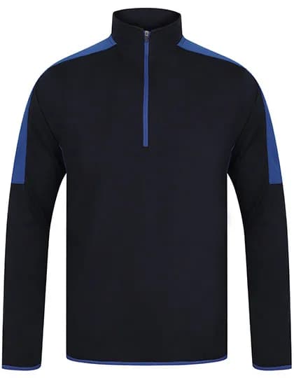 Adults 1/4 Zip Midlayer With Contrast Panelling - Navy/Royal