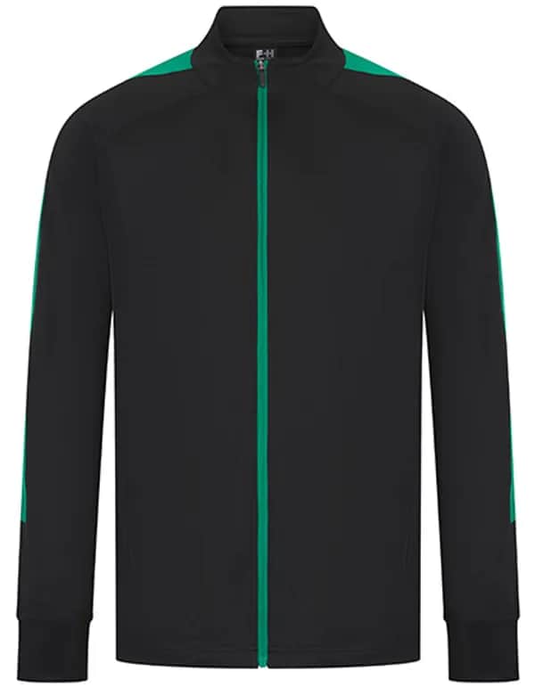 Adults Knitted Tracksuit Top - Black/Emerald