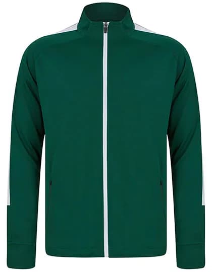 Adults Knitted Tracksuit Top - Bottle Green/White